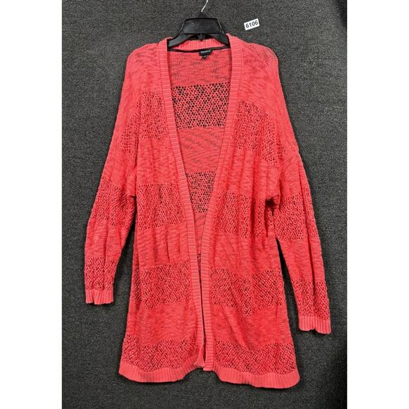 Torrid Open Stitch Cardigan Open Front SweaterWomens Size 3X Coral Long Sleeve - Picture 1 of 7